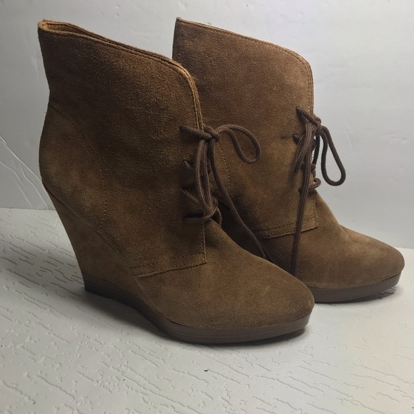 KORS Michael Kors booties suede camel 10 wedge - Picture 3 of 8